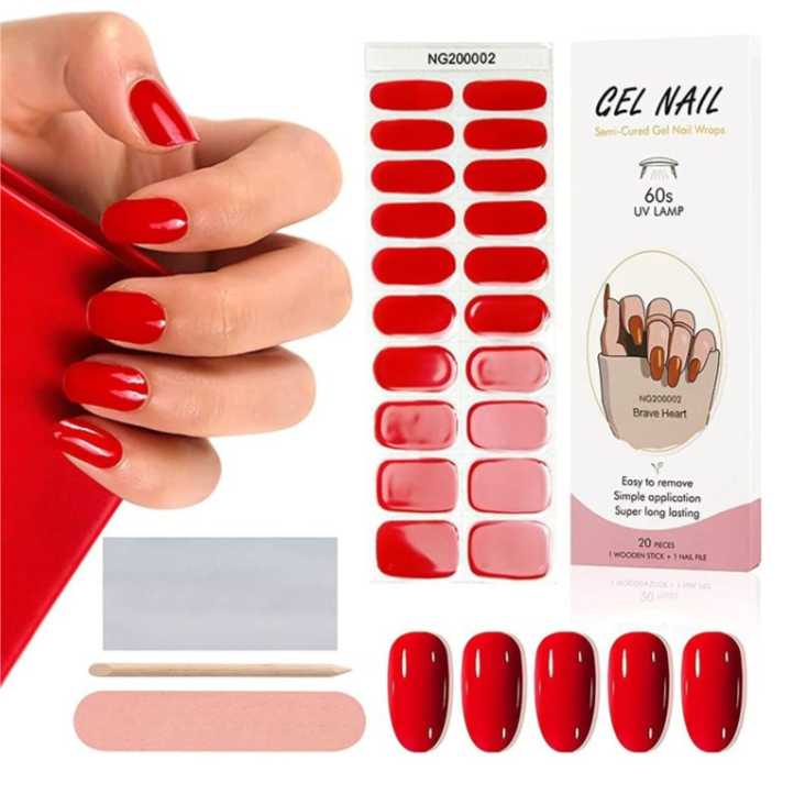 Pack of 20 Red strips - manicure