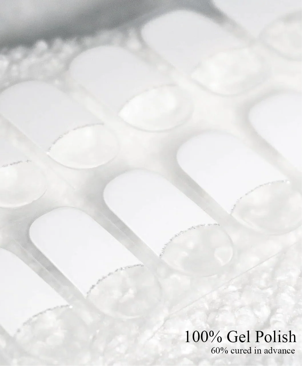 French Tip (Glitter line ) Semicured Gel Nail Stickers Kit