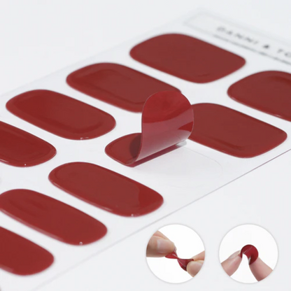 SemiCured Gel Nails Strips 
dark red