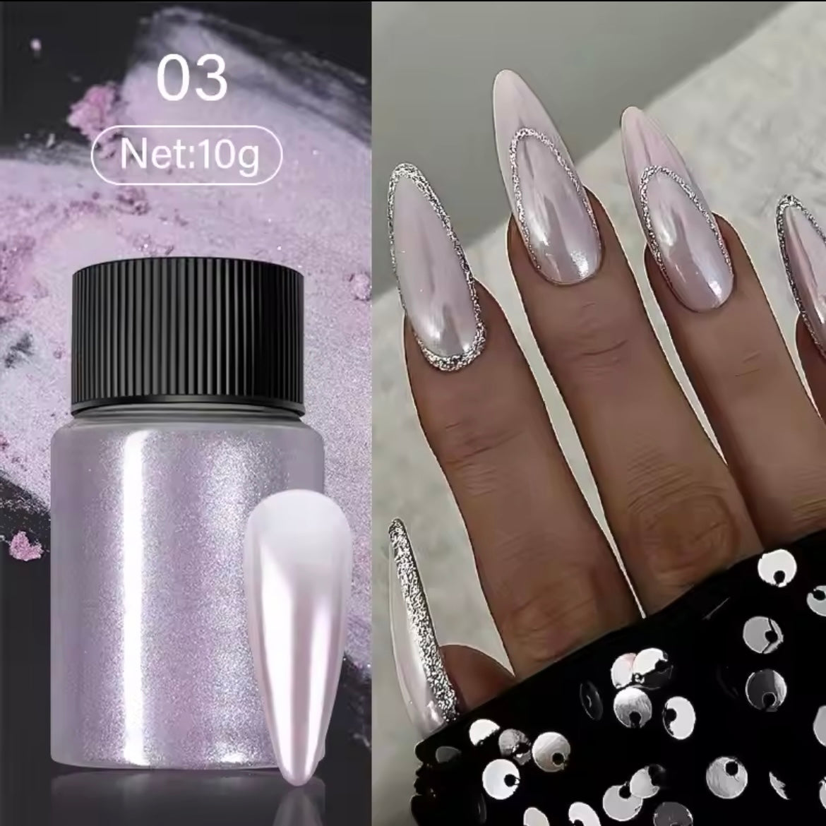 White Pearl Chrome - Aurora Shimmer