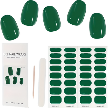 Semi Cured Gel Nail Strips, 20 Pc. Gel Wraps for Nails, Get 1 Free UV Lamp when you Get 3 or More, Easy Apply & Remove for Salon-Quality Manicure