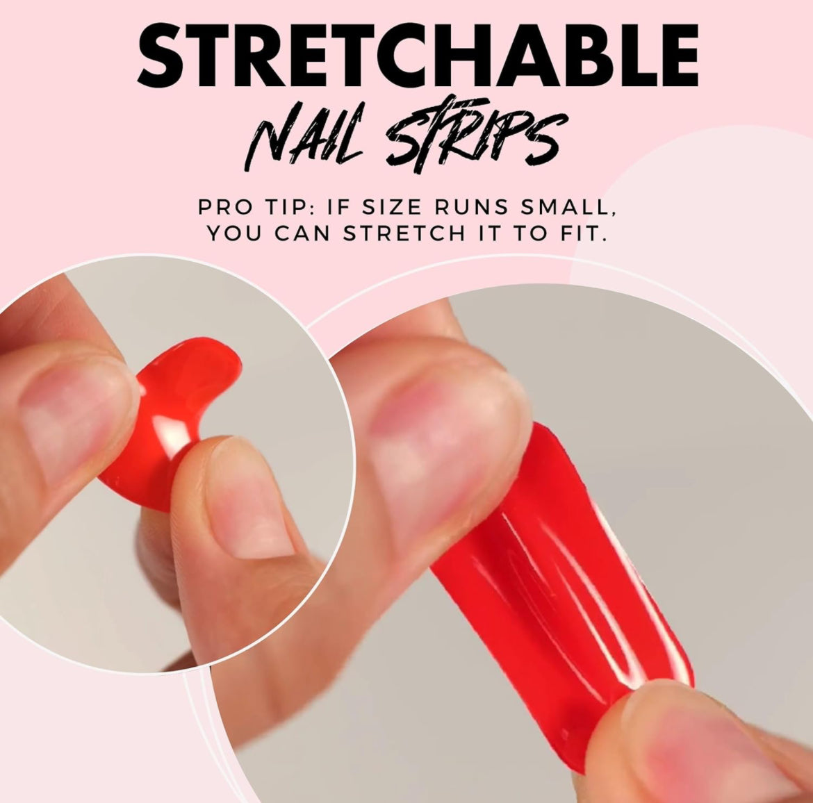 Red semicured gel nail strips