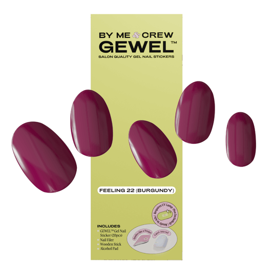 Feeling 22 (Burgundy) Semicured Gel Nail Stickers Kit