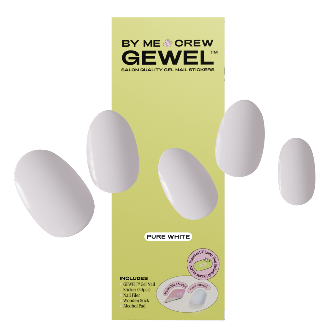 Pure White Semicured Gel Nails Kit