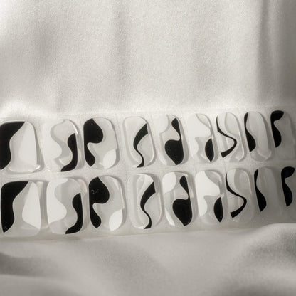 Monochrome Waves Semicured Gel Nail Stickers Kit