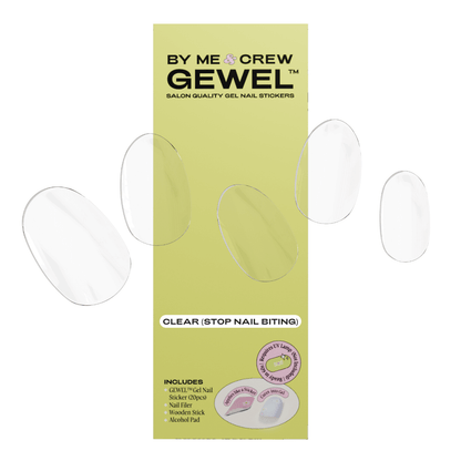 Clear & Transparent Semicured Gel Nail Stickers Kit [ STOP Nail Biting & Breakage ]