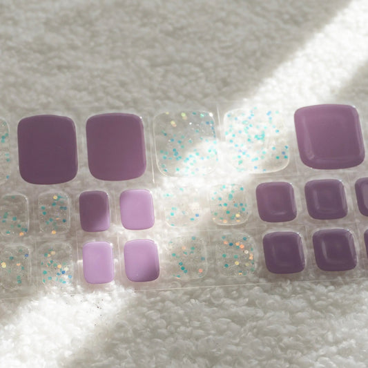 [PEDI / TOES] Confetti Purple GEWEL Semicured Gel Nails Kit