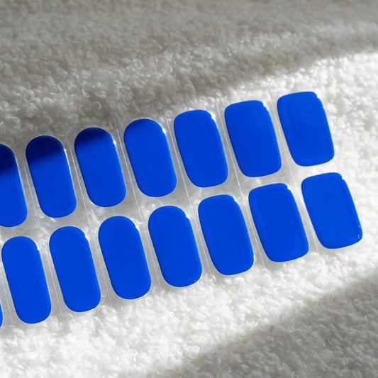 Blue Semicured Gel Nail Stickers Kit