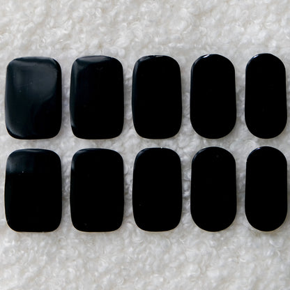 BLACK - Semi-cured UV Gel Nails