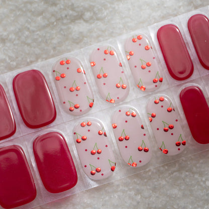 Cheri Cherry Red DIY Semicured Gel Nail Stickers Kit