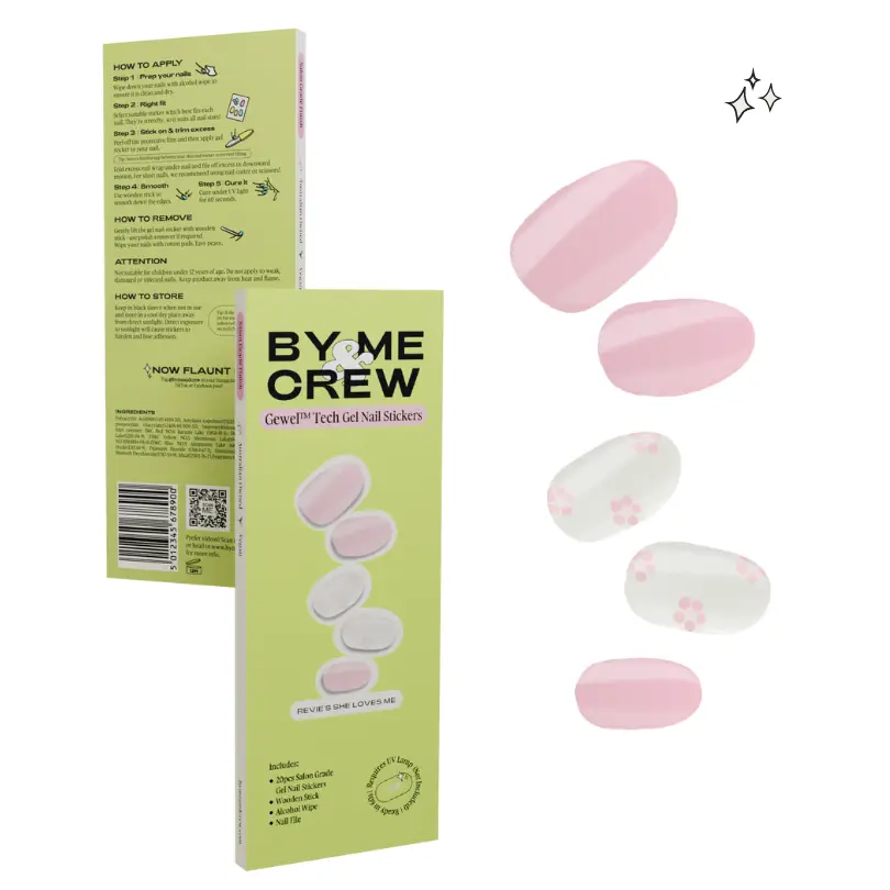 [REVIE JANE] She Loves Me (Floral) GEWEL Semicured Gel Nail Stickers Kit