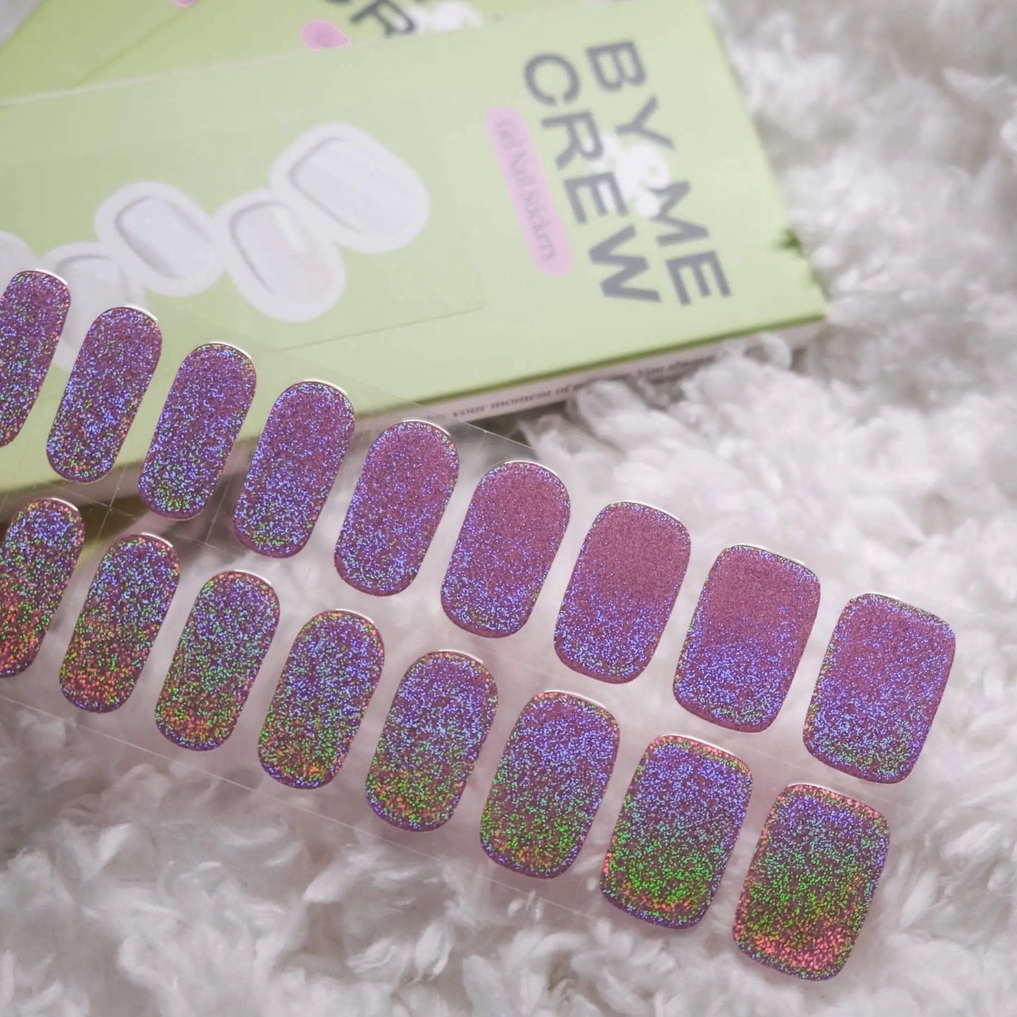 Holographic Pink Semicured Gel Nail Stickers Kit