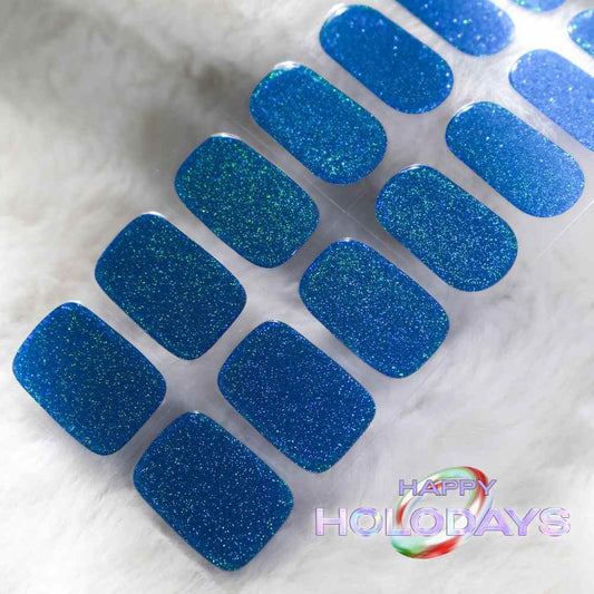 Blue sparkling Night Semicured DIY Gel Nail Stickers Kit